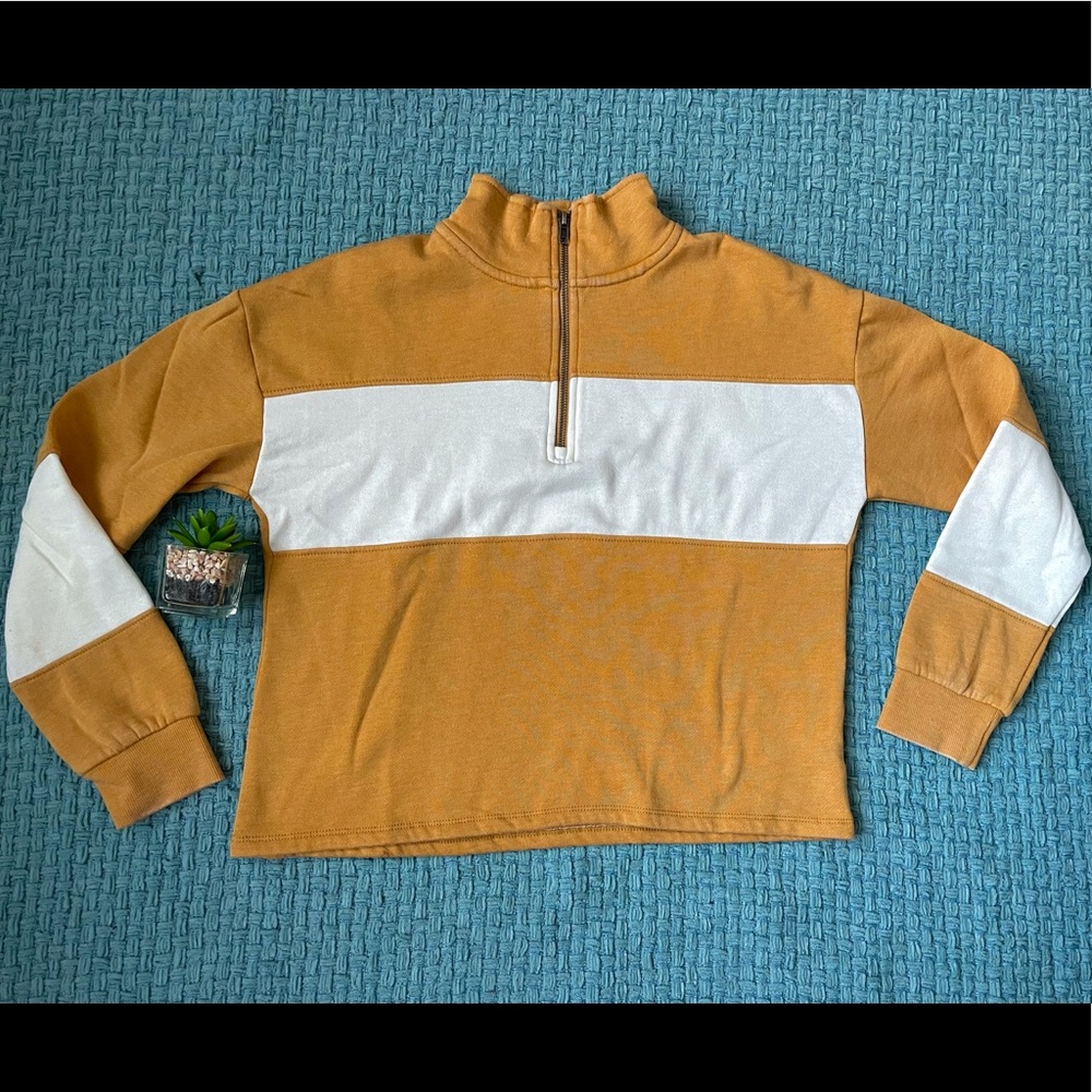 Pink Rose half zip sweatshirt